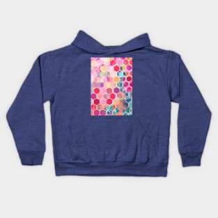 Rainbow Honeycomb - colorful hexagon pattern Kids Hoodie